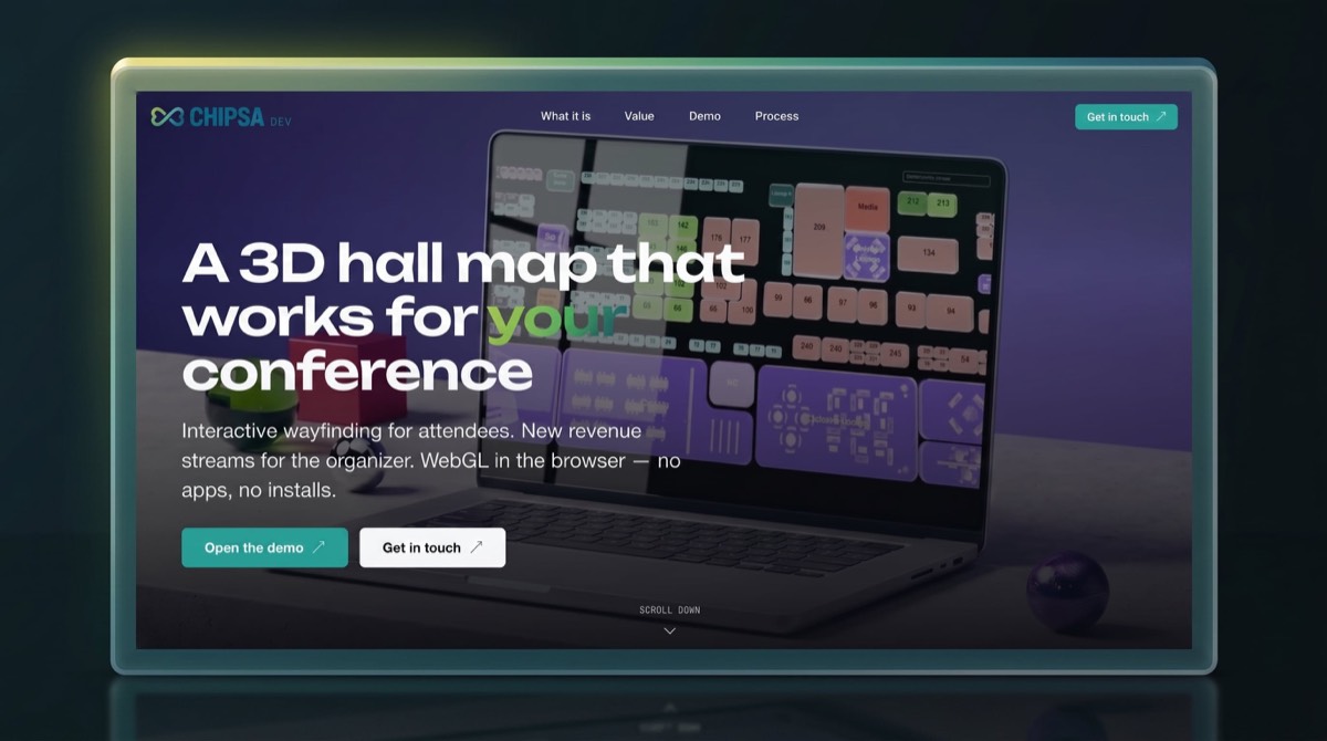 Chipsa — интерактивная 3D-карта зала конференции